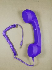 Purple Radiation Proof Retro Mic Cell Phone Handset for Mobile Phone 3.5mm NEW 
