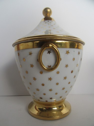 Antique French White Porcelain Gilded Teapot, Creamer, & Sugar Set - Picture 6 of 24