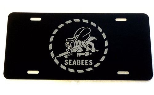 LN04 - USN Air Warfare Aviation Specialist Insignia License Plate - Made In USA - Navy/Silver - Foto 3