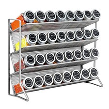 2PC 4-Tier Spice Rack Kitchen Jar Organiser Storage Wall Mounted/Free Standing