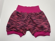 NEU - Selbstgenäht - Kurze Pumphose Gr 68/74 - Motiv: Pink Schwarz Streifen