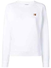 MAISON KITSUNE FOX HEAD PATCH SWEATSHIRT WHITE SIZE XS "NWT"