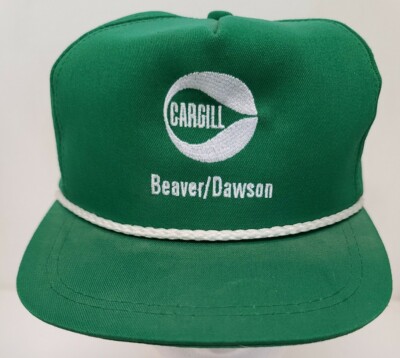 Green Farmer Hat Cargill Beaver Dawson Made in USA Golf Agriculture Food AG Seed