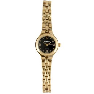 Authentic Peugeot Women's 14K Gold Plated Petite Wrist Watch with Link Bracelet
