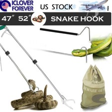 Pinzas de serpiente plegables 47" 52"" agarrador de reptiles atrapador palo gancho herramienta + bolsa de serpiente