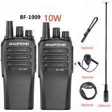 2PCS BF-1909 10-Watt UHF Walkie Talkie Long Range Portable Two Way Radio VOX BCL