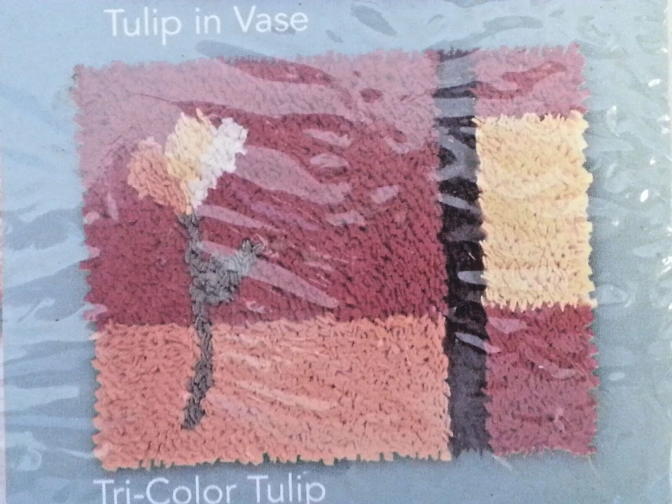 Kit de alfombra polar contemporánea enganchada artes de ocio florales de un solo tallo 16002 Foto 3 de 4