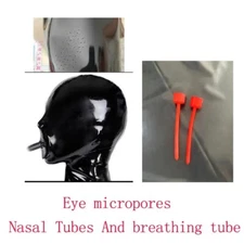 latex mask micropore eyes 15cm long nose tube mouth sheath tube