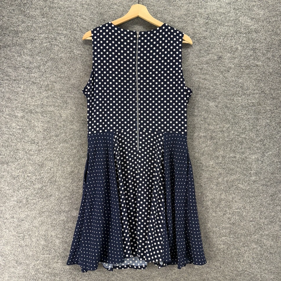 Vestido Danny & Nicole Mujer 16 Azul Lunares Funda Midi Cremallera Sin Mangas Foto 2 de 4