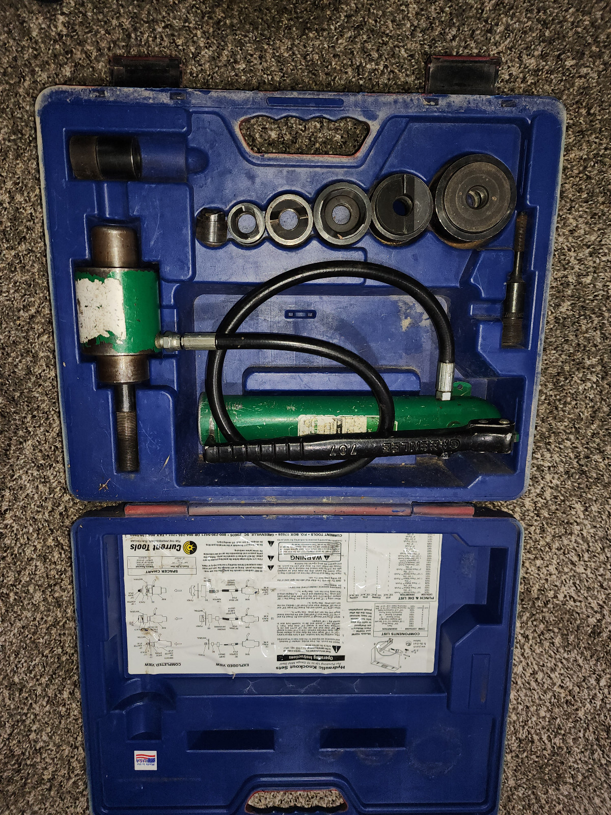 Greenlee 767 Hand Pump Hydraulic Knockout Set eBay
