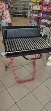 GRILL GRIGLIA BARBECUE A CARBONELLA E LEGNA PIEGHEVOLE CON RUOTE 