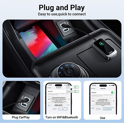 ZXNZX No Delay converts wired CarPlay to Wireless Carplay Adapter