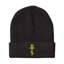 Beanies for Men Russian Orthodox Cross Embroidery Winter Hats Women Skull Cap