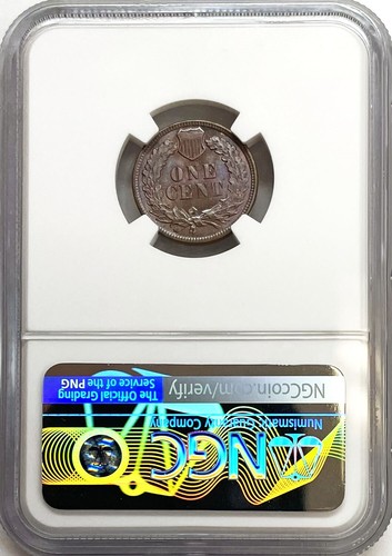1889 US INDIAN HEAD CENT 1C COIN NGC MINT STATE 65 BROWN - Picture 2 of 2