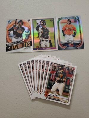 Joey Bart (12) Lot 2021 Bowman ROTY Favorite, Top 100, 1991 Bowman, Base x 9