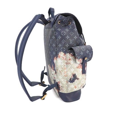 LOUIS VUITTON Monogram Bleach Christopher MM Backpack Deep blue  
