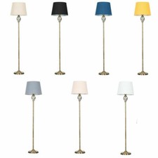 Traditional Antique Brass Barley Twist Standard Floor Lamp Lounge Light LED Bulb