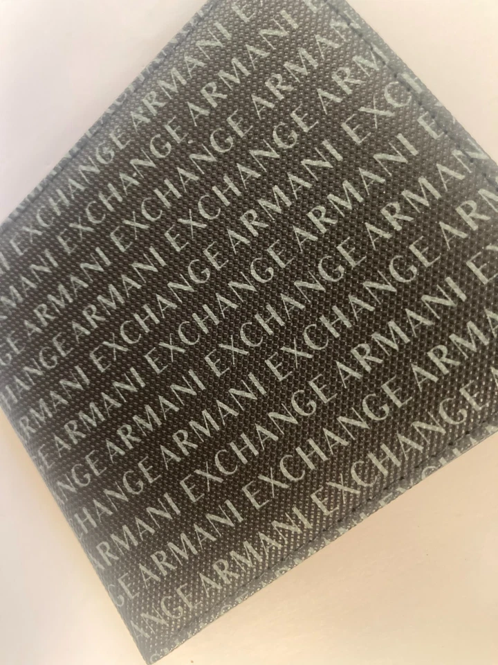 A/X ARMANI EXCHANGE MEN'S BLACK LEATHER SLIM WALLET CREDIT CARD HOLDER LOGO NWT - Image 2 of 4