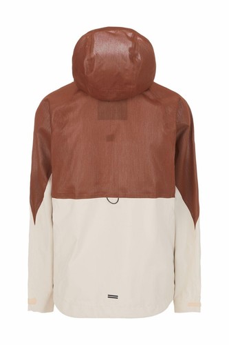 Chaqueta empacable rompevientos para mujer imagen mediana orgánica abstral rústica marrón - Imagen 3 de 7