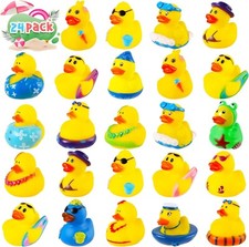 24 Pack Summer Beach Rubber Ducks in Bulk Assorted Summer Jeep Ducks Baby Shower