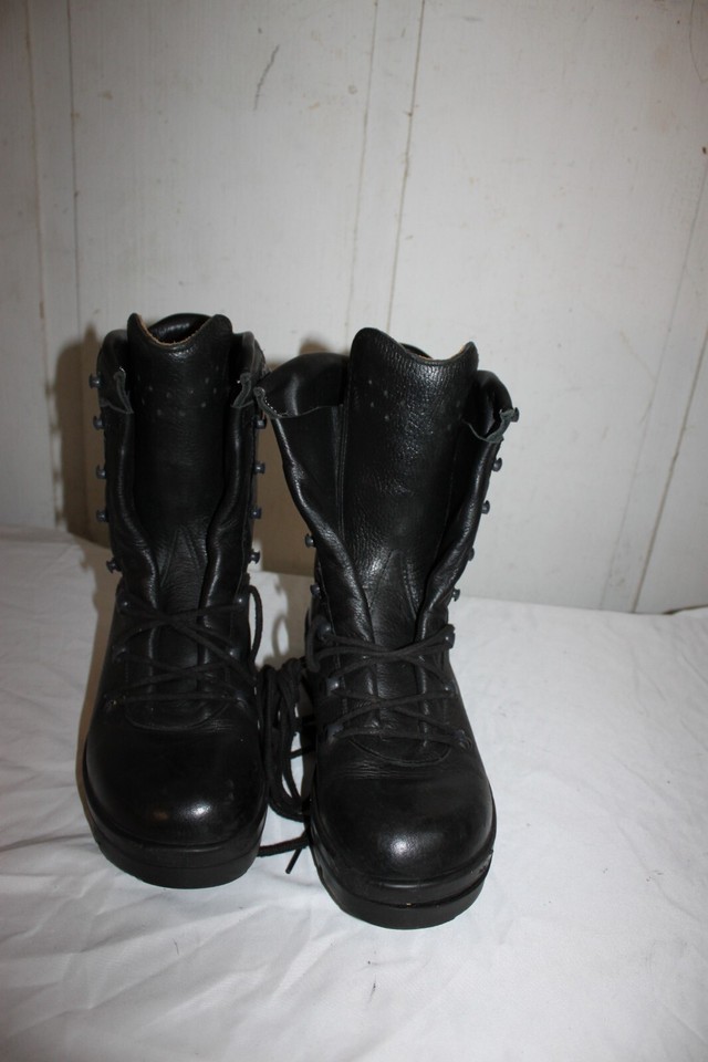 DAMAGED Military German Ranger Combat Boots Black Leather Tactical ...