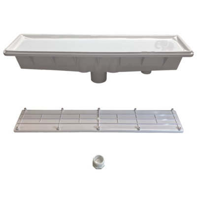 AVSC Single Pebble Top Channel Drain White - Pentair In-Floor (A&A
