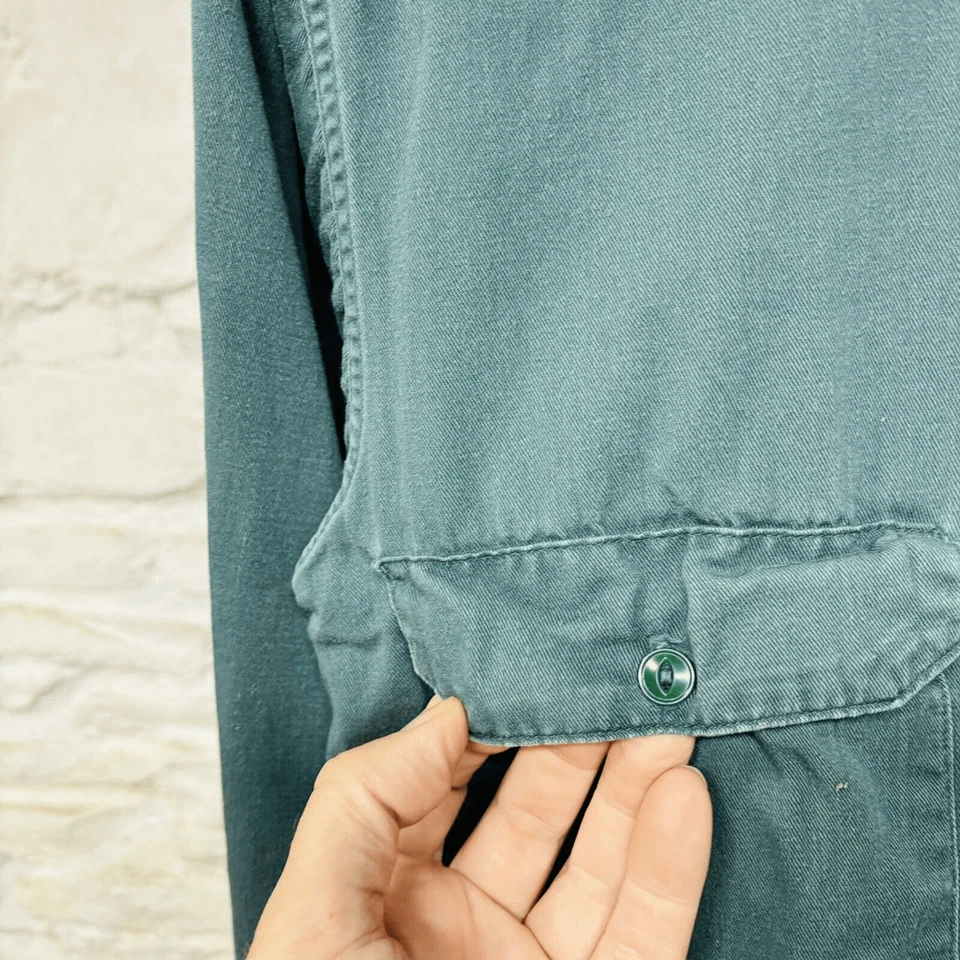 Camisa de Trabajo Sears Roebucks Sanforizada Ejército Sarga Pintura Salpicaduras De Colección Años 50 60 Foto 3 de 4