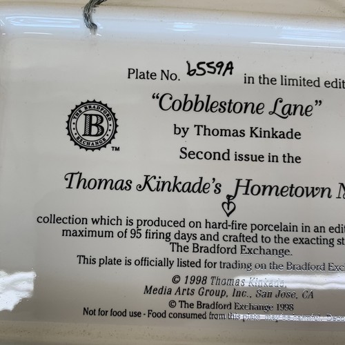 Thomas Kinkade Plate/Tray Cobblestone Lane 1998 The Bradford Exchange #6559A - Picture 11 of 11