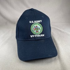 U.S. Army Veteran Hat Port  Company Adjustable Navy Blue Embroidered