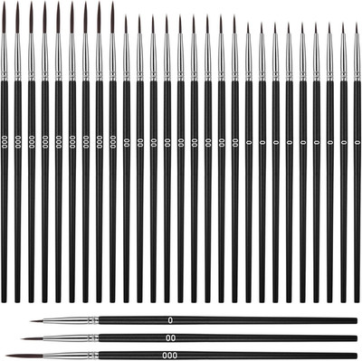 Giantree 30 Stück Feine Pinsel Set, Malen Nach Zahlen Pinsel, Winzige Detailpins
