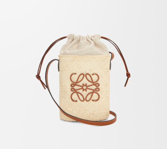 NWT NEW Loewe Women's Paula's Ibiza Square Pocket Beige Raffia Shoulder Bag $850