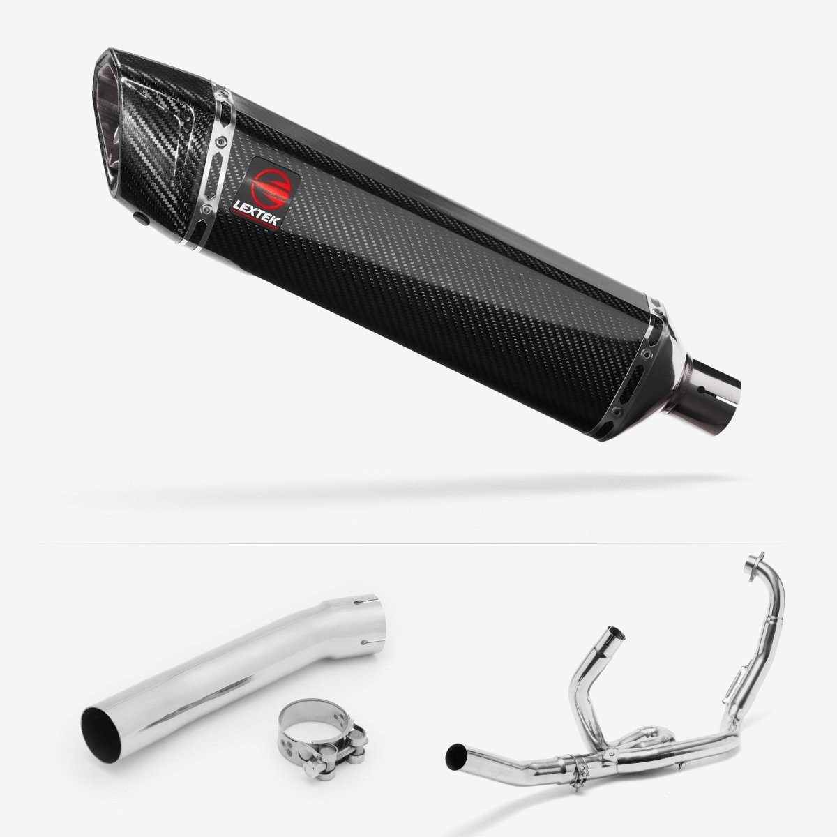 Lextek Carbon Fibre SP7C 400mm Exhaust System for Suzuki SV650 (99-02) Silencer