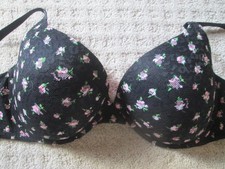 Victoria's Secret PINK Women Bra 36DD Black Lace Floral Wear Everywhere Push Up
