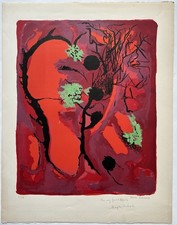 Mid Century Modern MCM Magda Andrade Abstract Lithograph Print Venezuela Artist
