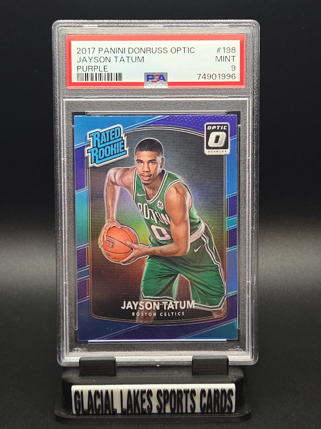 2017 Panini Donruss Optic Jayson Tatum Rated Rookie Purple PSA 9 Celtics