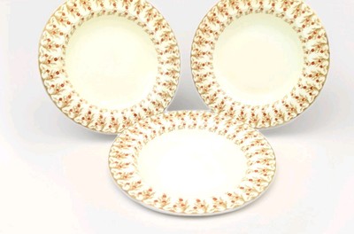 Deep Plates set 3 Royal Worcester for Ovington bros circa early 20th cent. READ