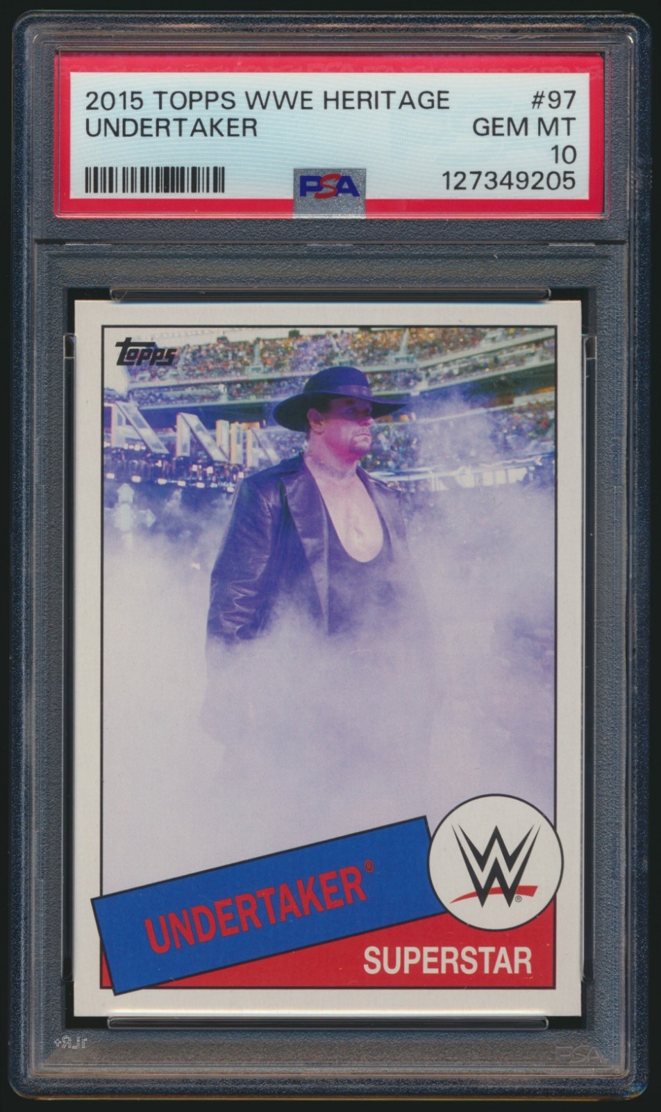 2015 Topps WWE Heritage 97 Undertaker PSA 10 WWF HOF Dead Man LOW POP view 1