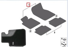 BMW 3 F30 Front Floor Mat Set Luxury 51472339142 LHD NEW ORIGINAL