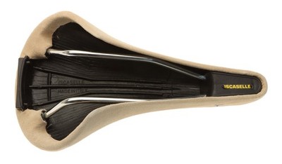 Iscaselle Tornado Saddle Steel Rails White Suede Leather Cream