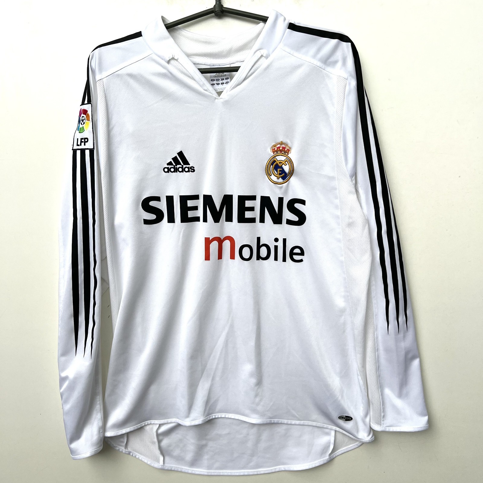 real madrid 2004 adidas soccer jersey longsleeve  vintage