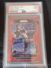 CORA JADE Rookie PSA 9  Panini Prizm WWE  Ruby Wave Parallel #188 RC 2022