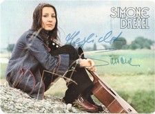 Schlager Simone DREXEL 1974 Carte Autogramme Originale Non Certifiée