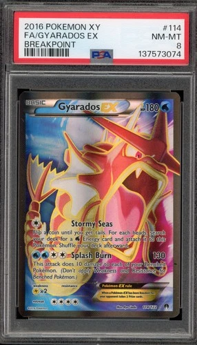 Pokemon Gyarados EX XY Breakpoint Full Art #114 PSA 8