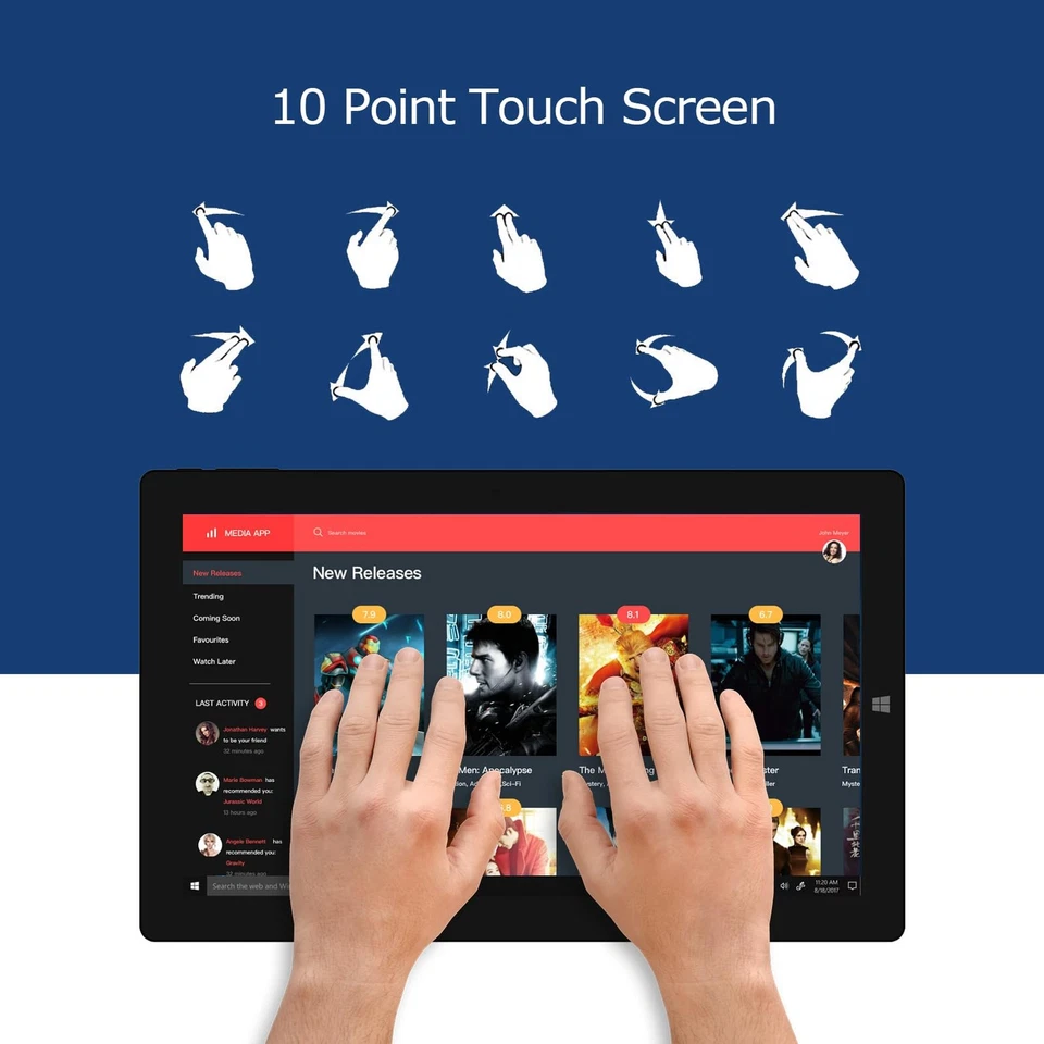 Windows Tablet with Keyboard, 11.6 inch 2-in-1 Tablets Laptops Touchscreen Wi... - Image 4 of 4