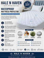 Quilted Waterproof Full Size Mattress Protector Pad 54x75 Padded Fitted Cover,..
