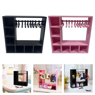 Miniature Doll House Wardrobe Furniture Set with 10 Hangers For 15/17cm Dolls