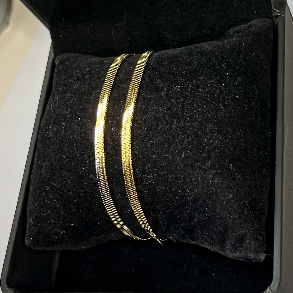 Collar de oro espiga 5 mm para mujer joyería de lujo 20 pulgadas/50 cm ajustable Foto 4 de 4