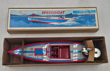 Vintage Tin Outboard Motor Speedboat "Blue Skies" Schylling Collector Series