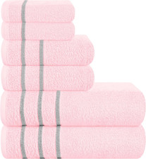 Ultra Soft 6 Pack Cotton Towel Set, Contains 2 Bath Towels 28X55 Inch, 2 Hand To