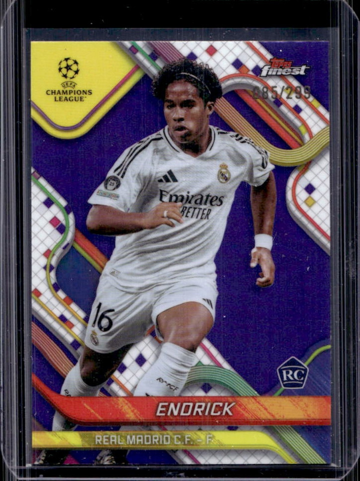 Endrick 2024 Topps Finest UEFA Club Competitions #100 Purple Lava